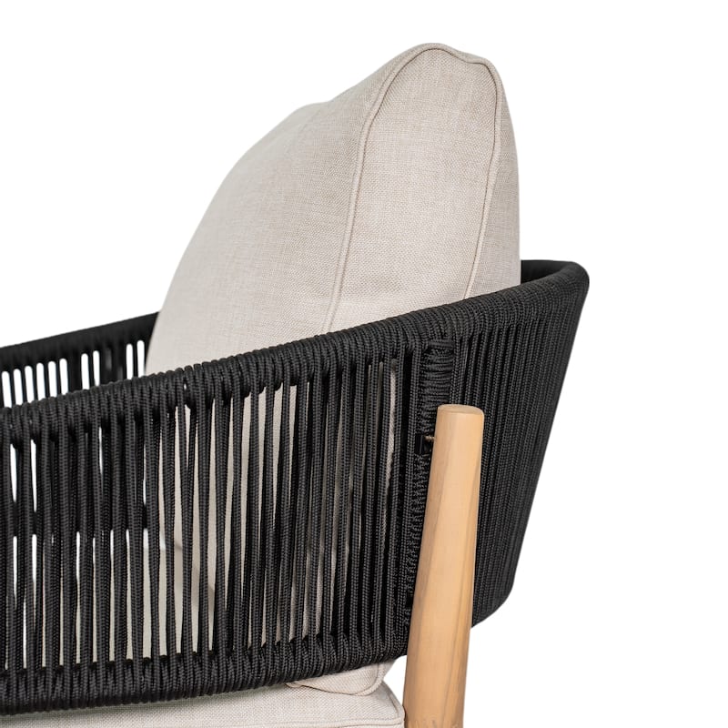 Christopher Knight Home - Lukas Rustic Acacia Patio Club Chair with Rope（Set of 2）.