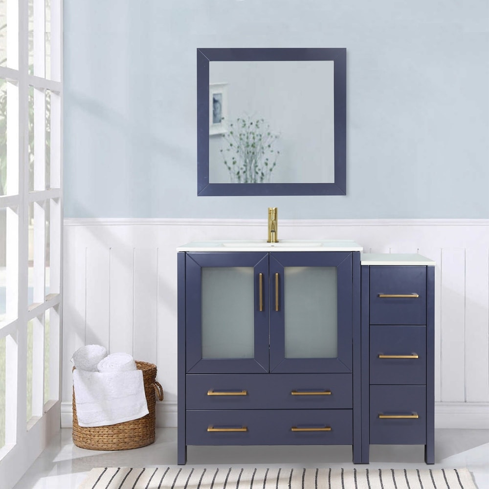 Blue bathroom vanity 36 inch hot sale