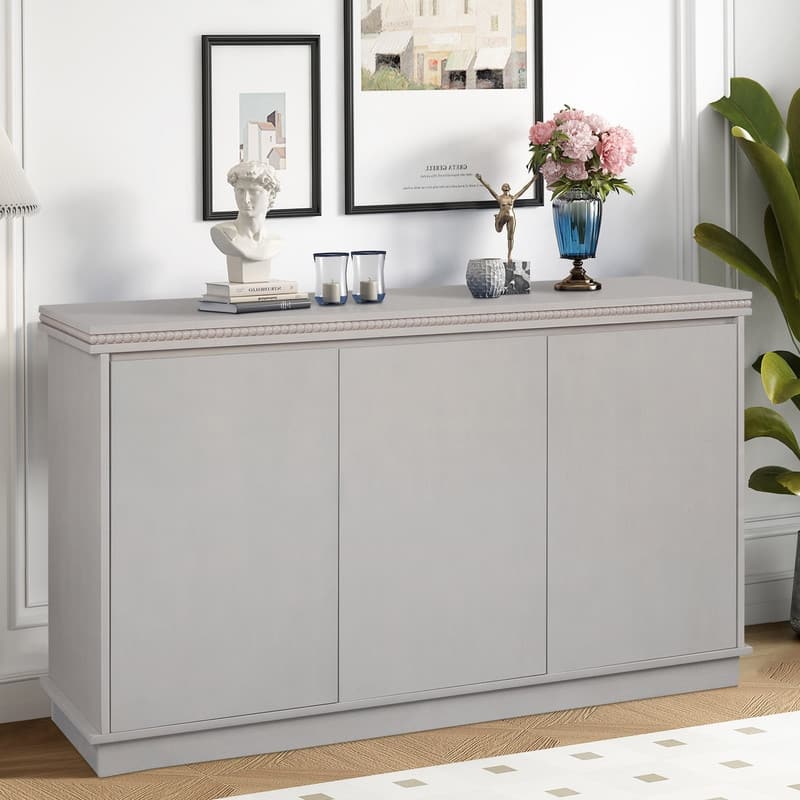 Framehouse 3-Door Wooden Cabinet with Adjustable Shelves Stylish Storage Solution for Home or Office