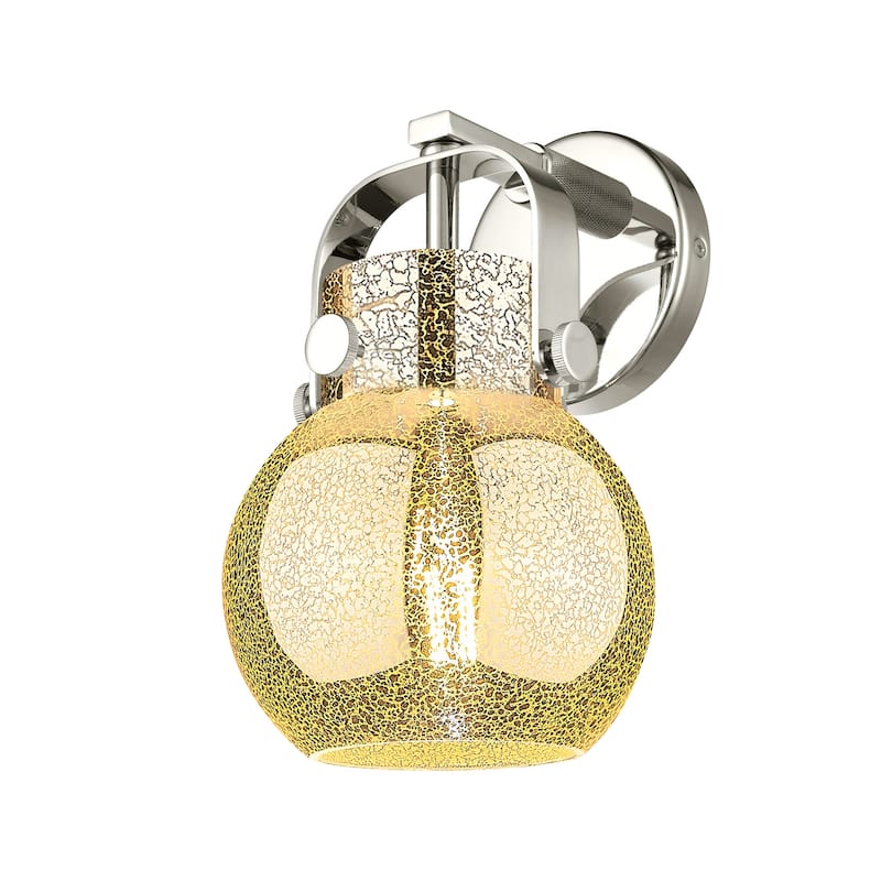 Innovations Lighting 423-1W-11-7 Pilaster II Sphere Sconce Pilaster II - Polished Nickel / Mercury
