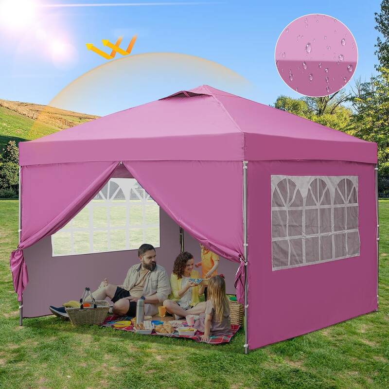 Ainfox 10'x10' Pop Up Canopy Tent Outdoor Commercial Instant Gazebos Portable Shelter Canopies