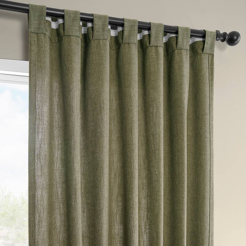 Exclusive Fabrics Basic Faux Linen Curtain Pair - 2 Panels - Light Filtering Window Curtains