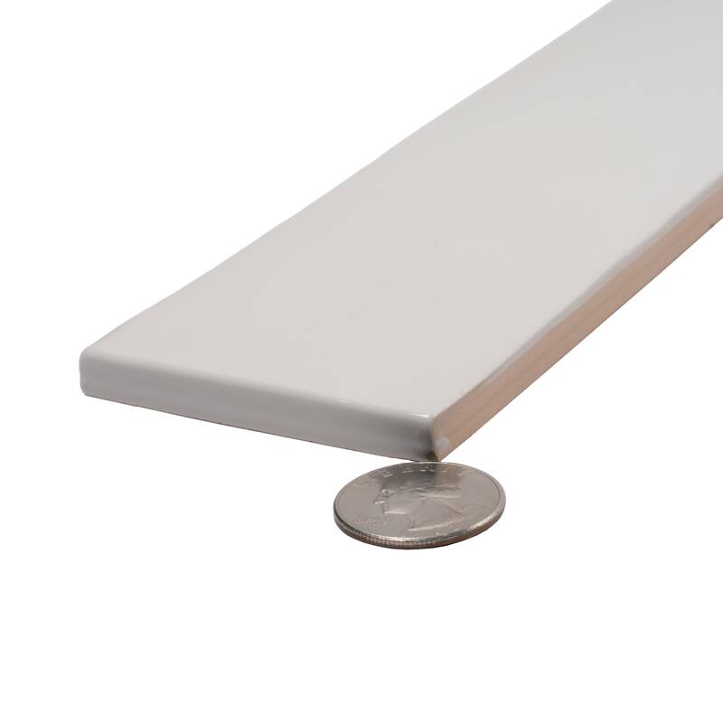Apollo tile 2.6" x 16" Silken Glossy Ivory White Ceramic Tile (10.76 sq ft/case) - 38 Pack