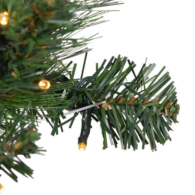6' x 12" Pre-Lit Plaid Bows and Red Berries Artificial Christmas Garland - Warm White Lights