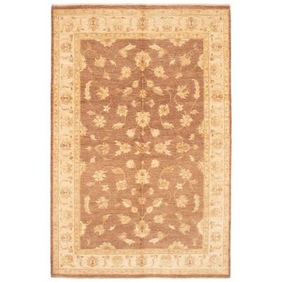 ECARPETGALLERY Hand-knotted Peshawar Oushak Brown Wool Rug - 6'0 x 9'0