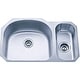 preview thumbnail 3 of 1, Fine Fixtures Undermount Offset Stainless Steel Double-bowl Sink - 31.5" x 21"