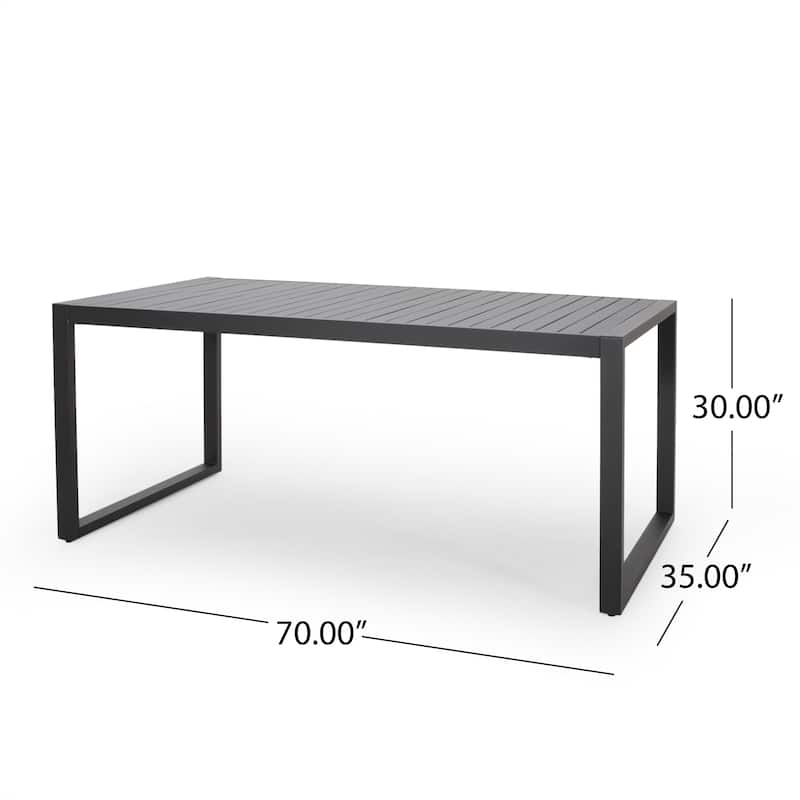 Navan Modern Aluminum Outdoor Dining Table by Christopher Knight Home - 70.00" L x 35.00" W x 30.00" H
