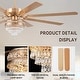 preview thumbnail 37 of 53, 52/62/72 Inch Crystal Fandelier Ceiling Fan with Lights and Remote, Reversible Motor
