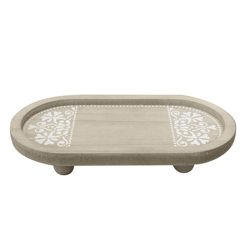 Wooden Pedestal Stand with Carved Detail,Display Stand for Candles,Plants,Soap - 9.63 X 1.63