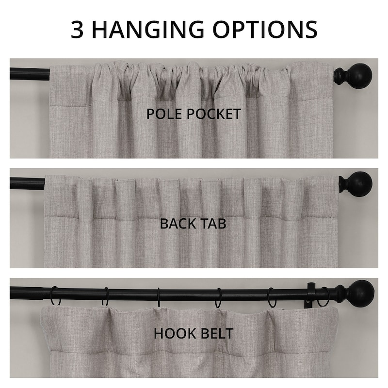 Exclusive Fabrics Textured Faux Linen Room Darkening Curtains for Bedroom & Living Room Curtains (1 Panel)