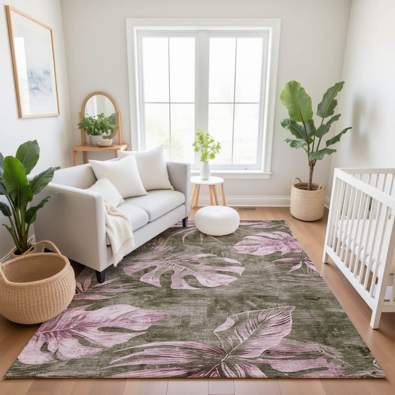 Premium Washable Super Soft Tropical Floral Mayfield Rug