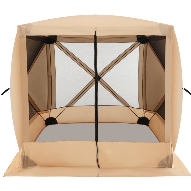 Costway 6.7 FT x 6.7 FT 4-Panel Pop up Camping Gazebo Quick-Set with 2 - See Details