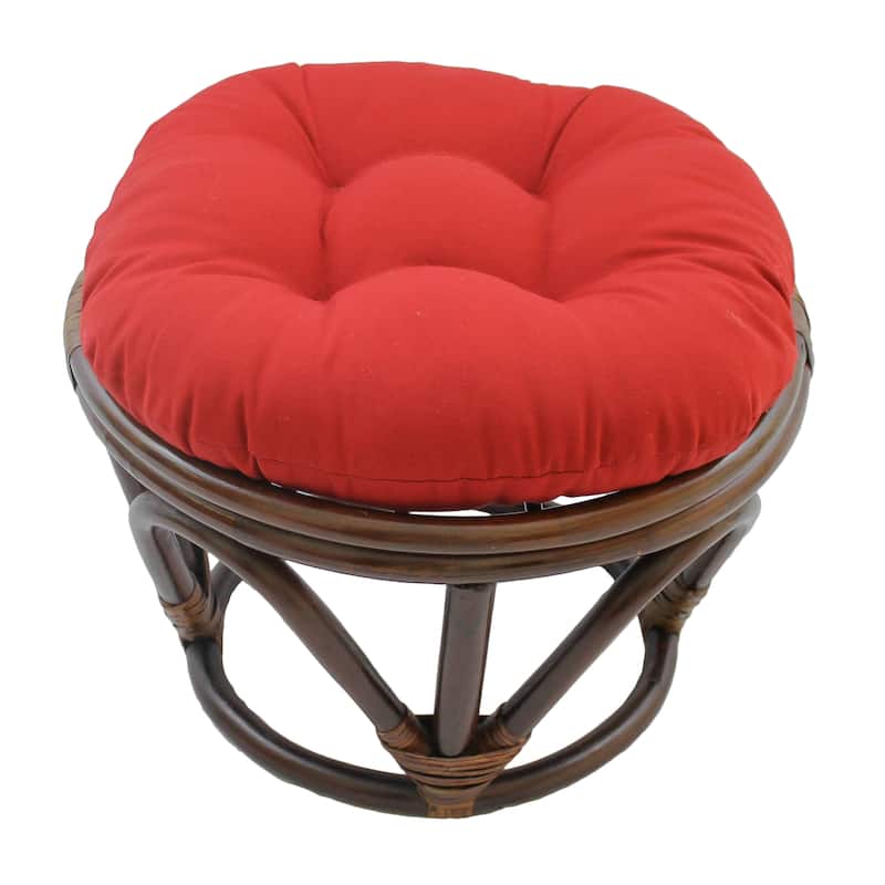18-inch Round Twill Footstool/Ottoman Cushion (Cushion Only) - 18 x 18 - Red