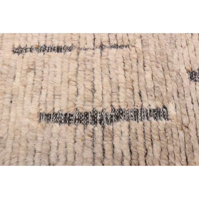 ECARPETGALLERY Hand-knotted Tangier Beige, Dark Grey Wool Rug - 8'2 x 10'1