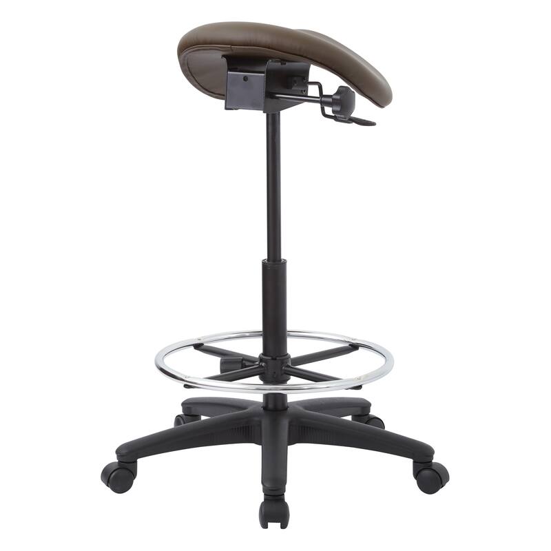 Backless Stool with Height-adjustable Saddle Seat