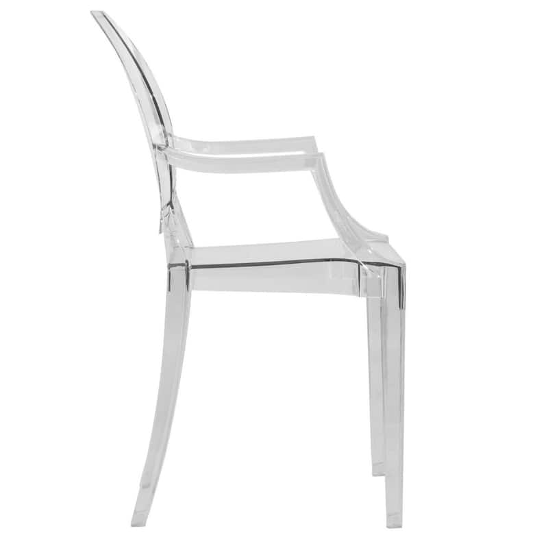 LeisureMod Carroll Modern Acrylic Chair, Set of 4 - Clear - 36 x 36.38 x 16.63