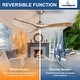 preview thumbnail 4 of 6, 52 in. Wood Color Ceiling Fan Without Light for Patios, Modern Noiseless Ceiling Fan with Remote APP Control
