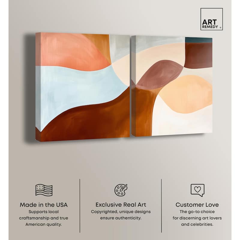 Shapes Revisited II Canvas Set of 2 by Art Remedy, Gallery Wrapped