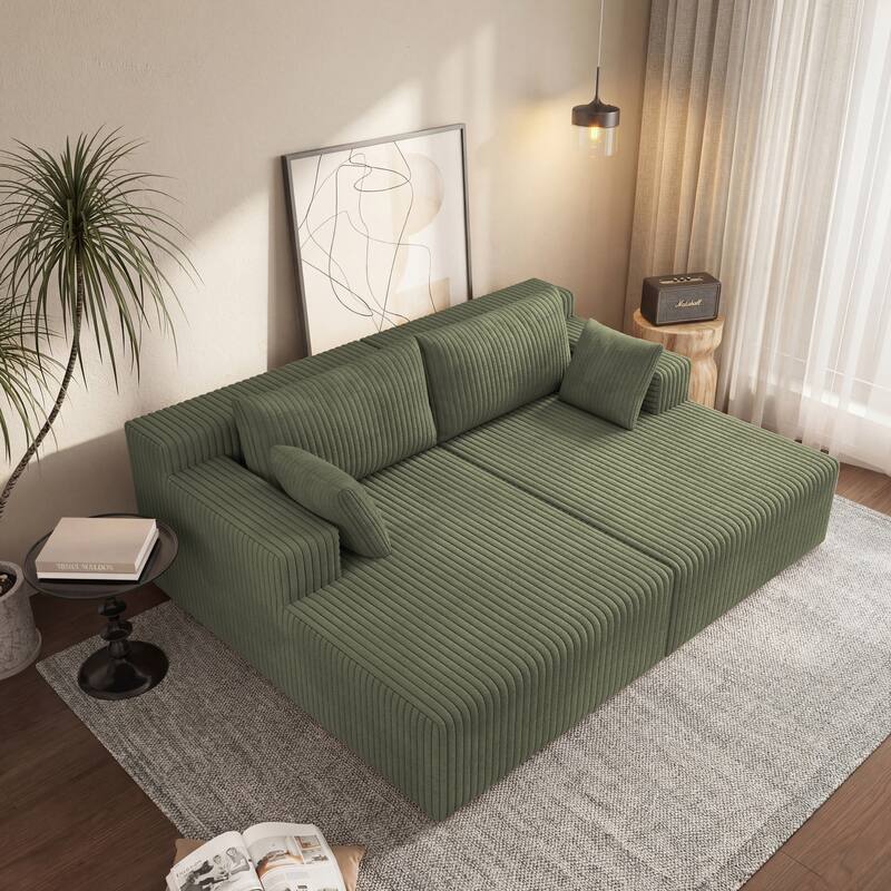 96" Cloud Sectional Couch with L-Shape Chaise,Modern Modular Sofa with Deep Seat, Upholstered Couches for Bedroom