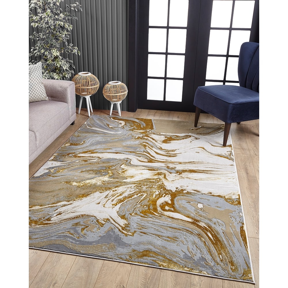 Domani Grace Marble Glam Area Rug