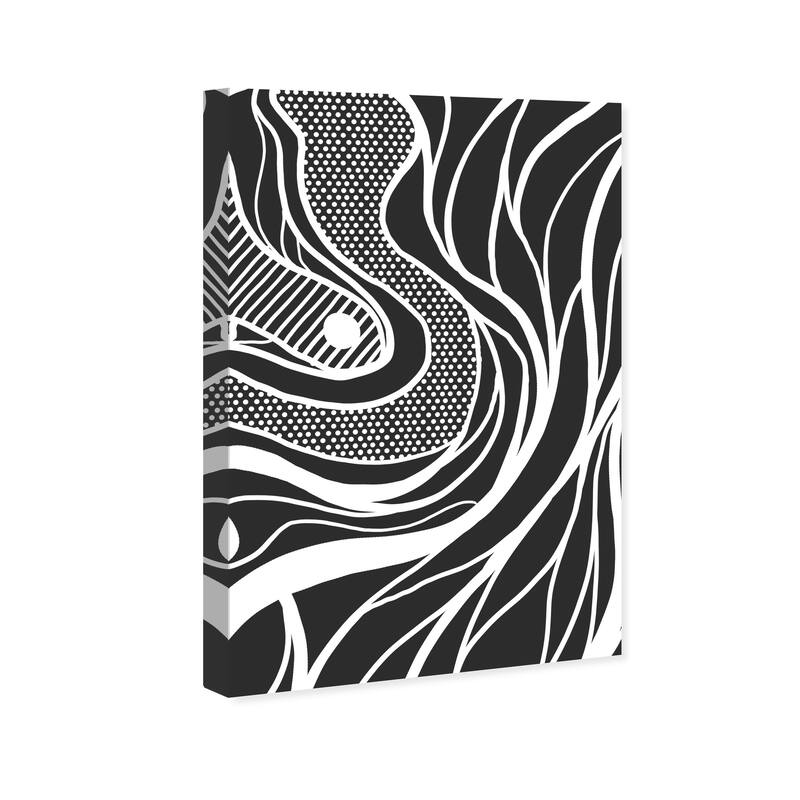 Wynwood Studio Canvas Abstract Rising Tide Black and Mid-Century Modern Wall Art Canvas Print
