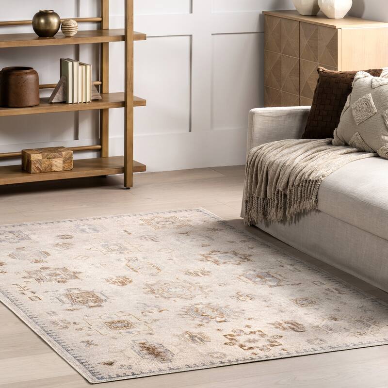 Nuloom Krystin SpinClean Distressed Machine Washable Area Rug