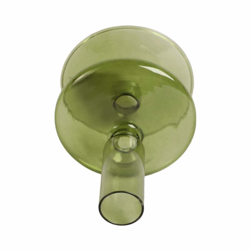 Modern Bubble Glass Candle Holder with Rounded Accent Base