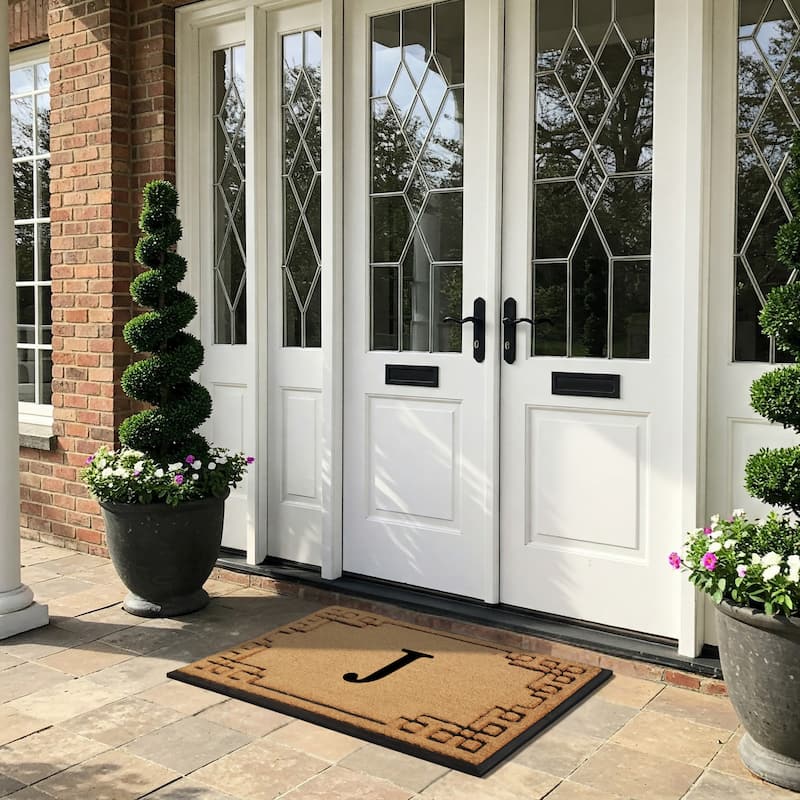 A1HC Natural Coir & Rubber Door Mat, Heavy Duty, Dirt Trapping, Long-Lasting Entrance Doormats,Thick & Durable Outdoor Entry Mat