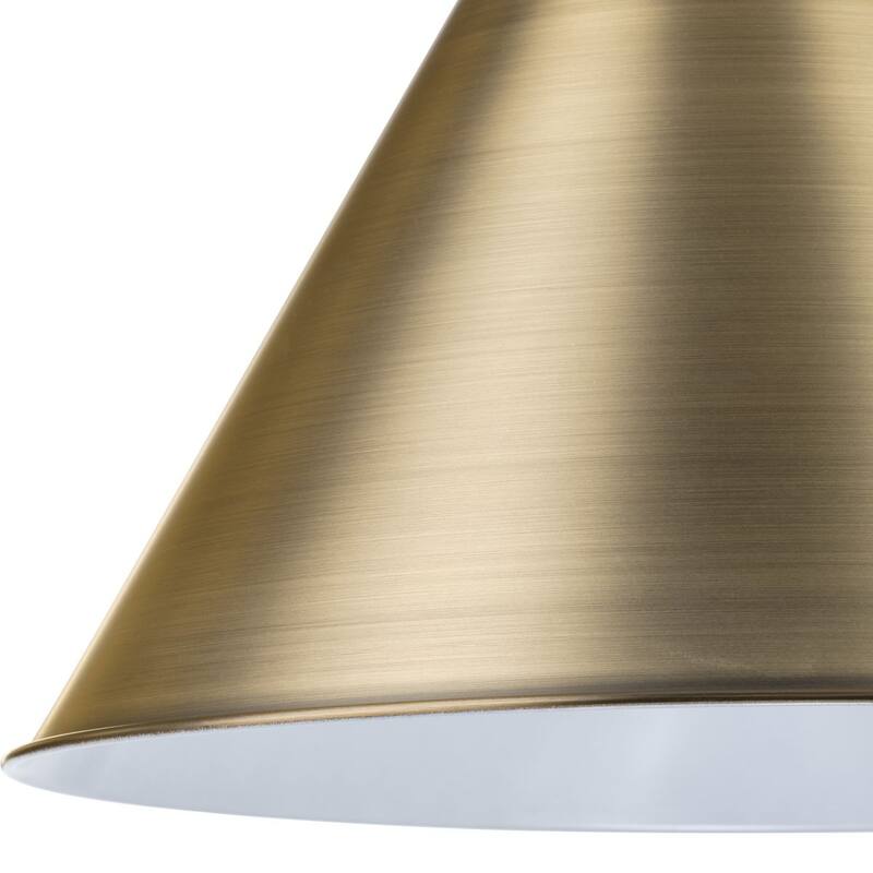 Hinton Collection One-Light Vintage Brass Modern Farmhouse Pendant - 16 in x 16 in x 14 in