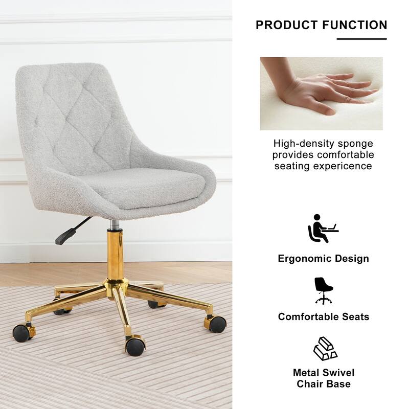 Modern teddy velvet fabric golden leg living room furniture dining chair, gold-plated five-claw chair legs, soft and com