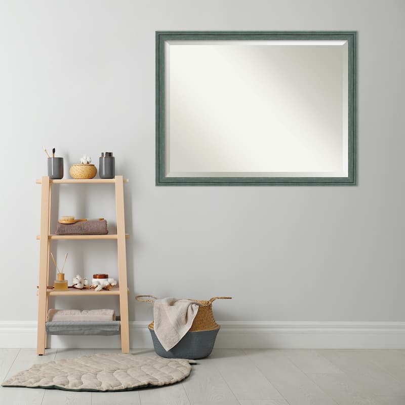 Upcycled Beveled Wood Framed Bathroom Vanity Wall Mirror