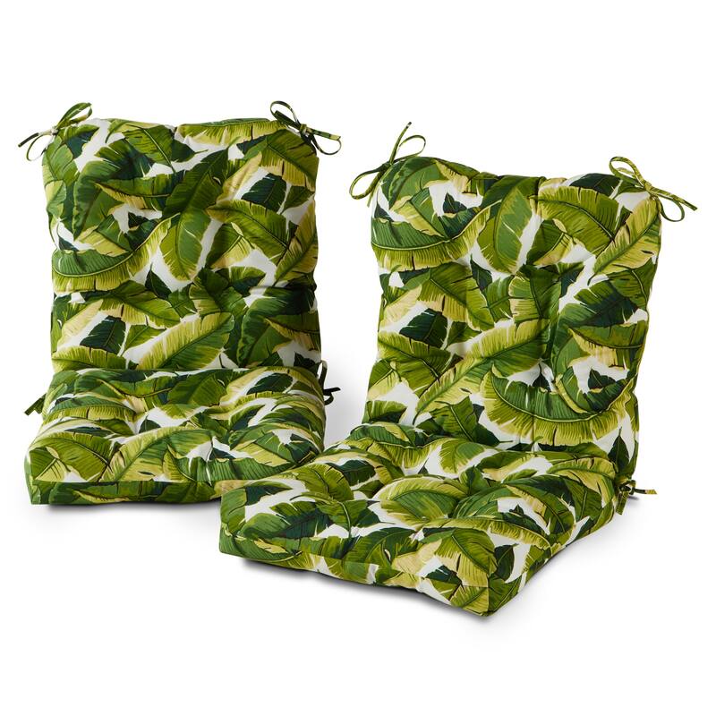 Palm Leaves 21 x 42-inch Outdoor Seat/Back Chair Cushion (Set of 2) (Cushions Only)