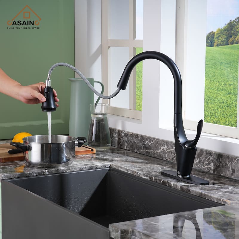 Single Handle Pull Down Sprayer Kitchen Faucet