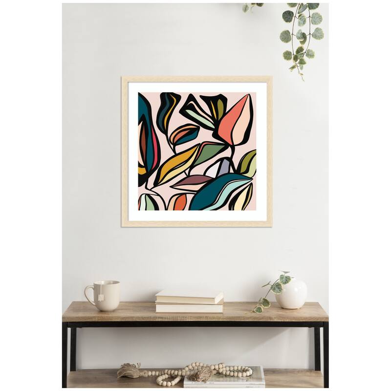 Kate and Laurel Fanciful Ficus SQ Expansion by Alicia Bock Framed Wall Art Print