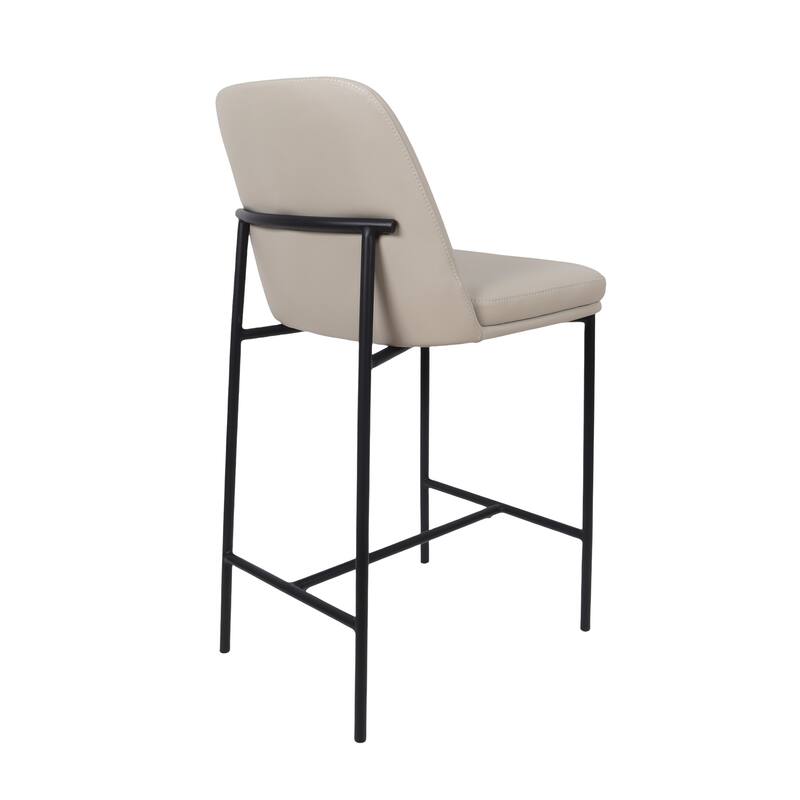 Manhattan Comfort Loft Vegan Leather Metal Counter Stool - Set of 2