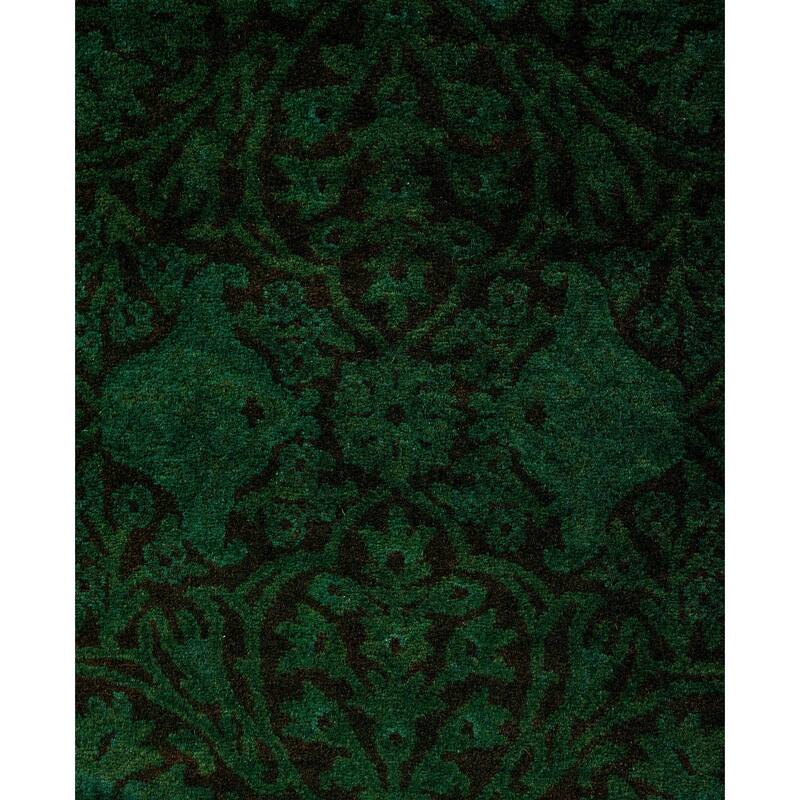 Overdyed One-of-a-Kind Hand-Knotted Area Rug - Green - 2' 7" x 8' 3"