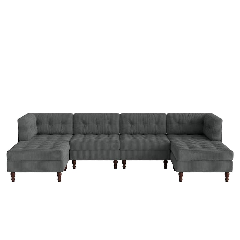 Madison Oversized Upholstered Corduroy Modular Sectional Sofa