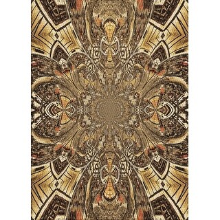 Ahgly Company Machine Washable Transitional Metallic Gold Area Rugs ...