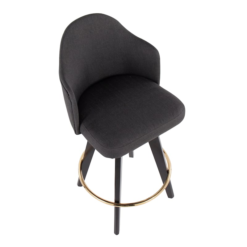 Carson Carrington Valsatra 26" Upholstered Counter Stool with Black Wood Base (Set of 2)