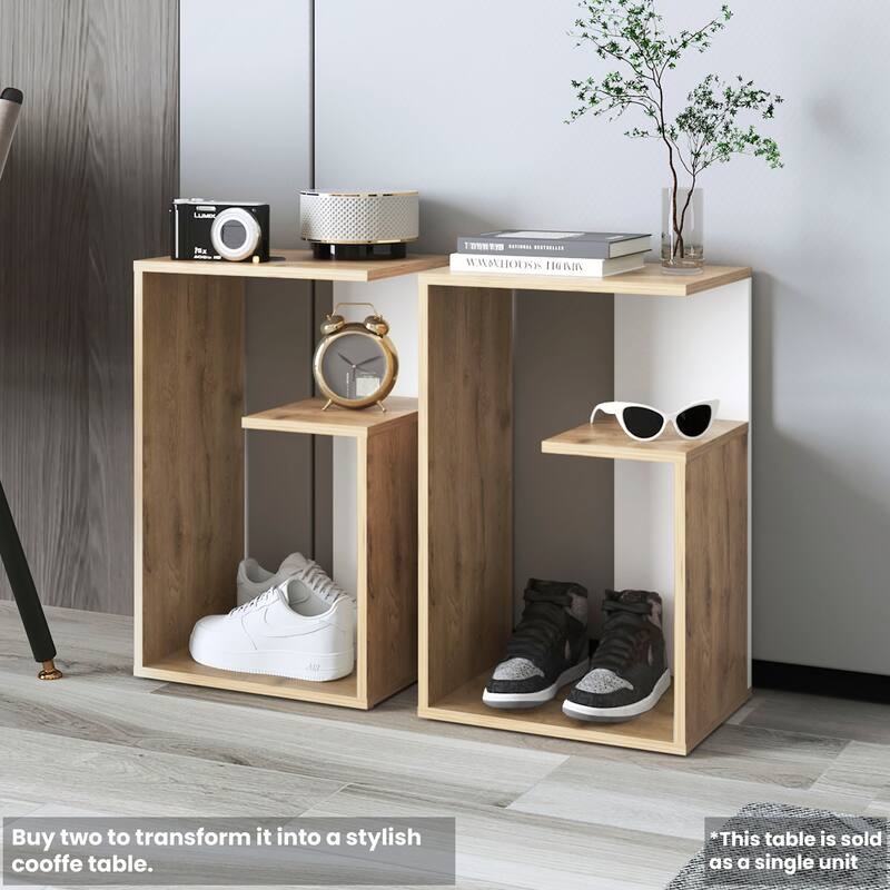 25 Inch High 3-Tier Open Shelf Side Table