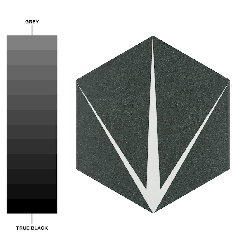 Merola Tile Trident Hex Nero 8-5/8" x 9-7/8" Porcelain Floor and Wall Tile
