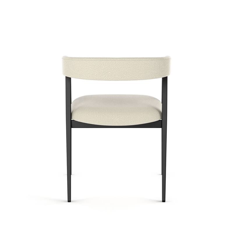 Amisco Caris Upholstered Dining Chair with Arms and Metal Legs