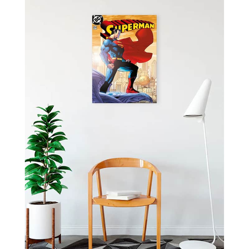 Superman - Above Metropolis Comic Book Cover Art Poster - 24 x 36 Inch