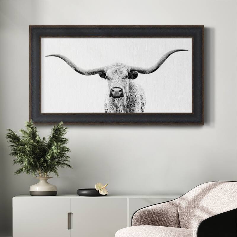 Longhorn Gaze Premium Framed Canvas- Ready to Hang