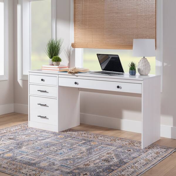 Vivian Solid Wood Computer Desk with Storage - Bed Bath & Beyond - 35935016