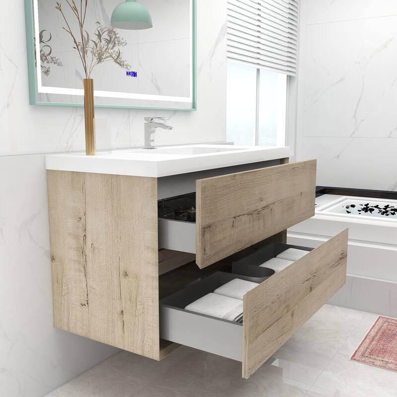 Selina 42" Wall Mounted Vanity with Single Sink - 42