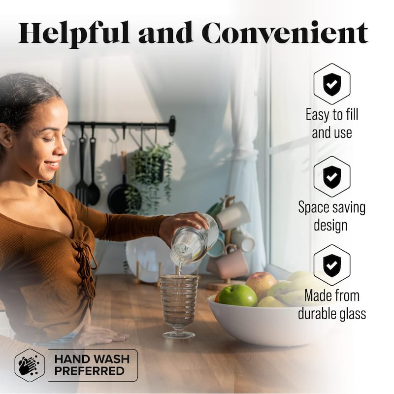 American Atelier Bedside Water Carafe with Footed Glass/Lid