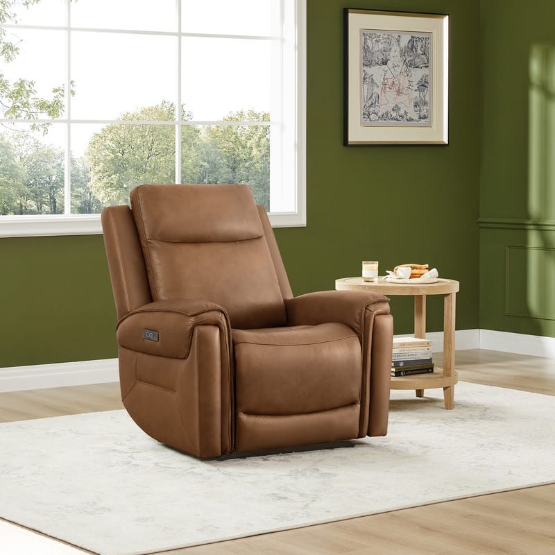 Spruce & Spring Dual Motors Genuine Leather Zero Gravity Recliner with Power Headrest