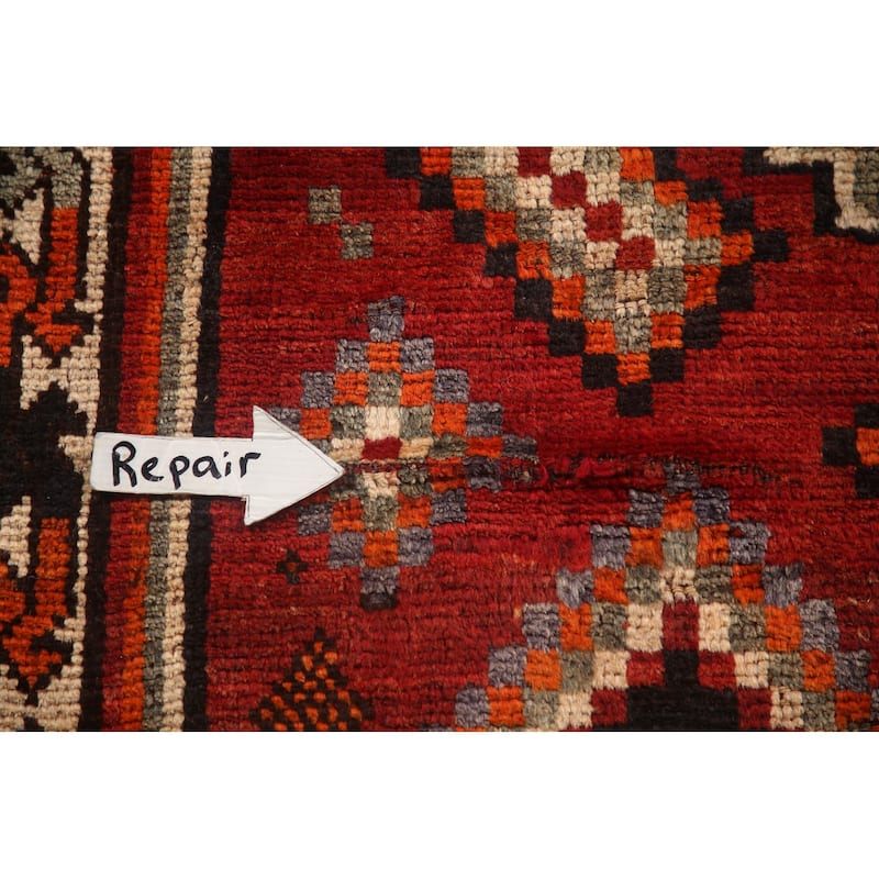 Hand Knotted Oriental 100% Wool Carpet Traditional Tribal Red Lori Area Rug - 8' 11'' X 5' 3''