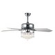 preview thumbnail 14 of 61, Bella Depot 52" Modern Reversible Crystal Ceiling Fan with Remote Control and Light Kit